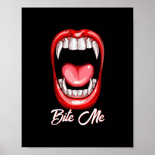 Poster Funny Vampire Bite Halloween