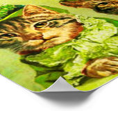 POSTER FUNNY VIEILLE MODE ST.PATRICK'S CHATS, MONOGRAMME  (Coin)