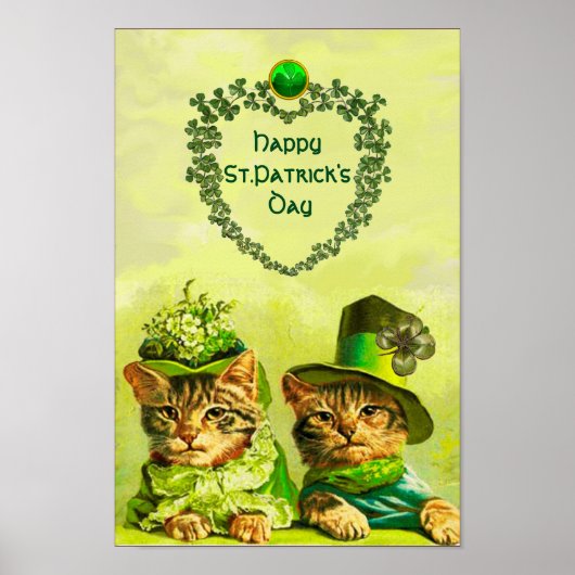 POSTER FUNNY VIEILLE MODE ST.PATRICK'S DAS CHATS AVEC LE  (Devant)