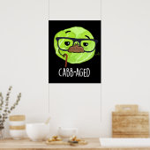 Poster Funny Vieux Veggie Vieux Cabbage Pun Dark BG (Cuisine)