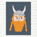 Poster Funny Viking<br><div class="desc">Un Viking amusant,  parfait pour vos Scandinaves préférés. Art original de Nic Squirrell.</div>