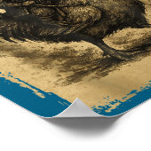 Poster Funny Vintage Samurai Raccoon Japanese Graphic Uki (Coin)