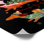 Poster Funny Weiner Dog Dachshund Through The Snow Merry  (Coin)