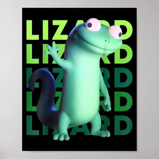Poster Funny Weirore Lizard Meme _ 3d Surreal Animal (Devant)
