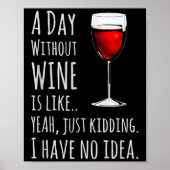 Poster Funny Wine S_ A Day Without Wine Is Like Just Kidd (Devant)