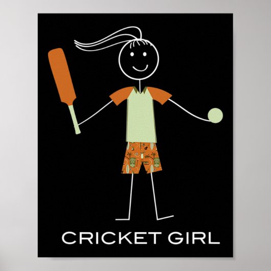 Poster Funny Women Cricket  (Devant)