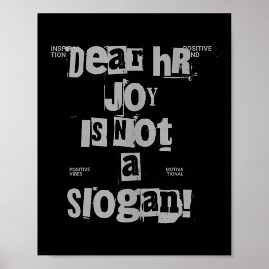 Poster Funny Work Tee Dear Hr, Joy Is Not A Slogan Tank T (Devant)