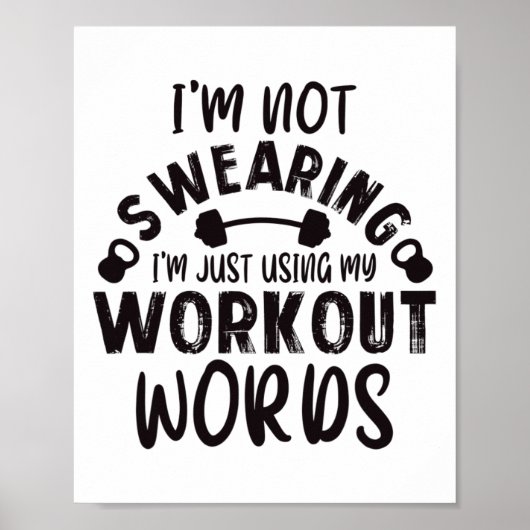 Poster Funny Workout Gym Quote Weightlifting Exercise Bod (Devant)