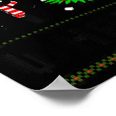 Poster Funny Xmas Black Cat Pushing Christmas Tree Over C (Coin)