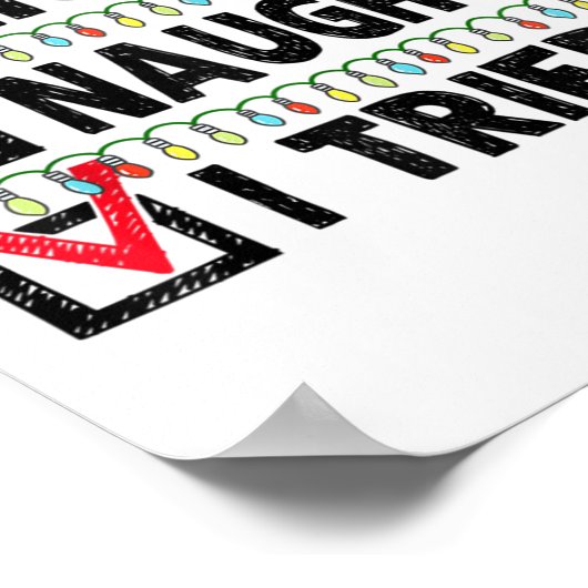 Poster Funny Xmas Nice Naughty I Tried Christmas List Fam (Coin)