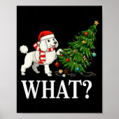 Poster Funny Xmas Odle Pushing Christmas Tree Over Dog Wh (Devant)