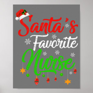 Poster Funny Xmas Père Noël Favori Nurse Noël