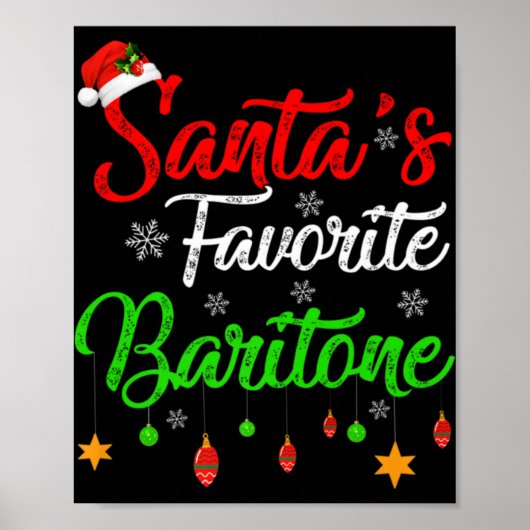 Poster Funny Xmas Santas Favorite Baritone Christmas T Sh (Devant)