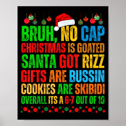 Poster Funny Xmas School Generation Alpha Gen A Slang Chr (Devant)