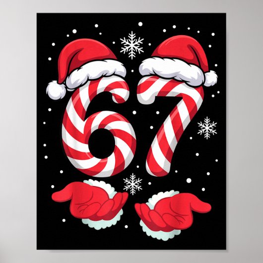 Poster Funny Xmas Viral 67 Candy Canes Santa Funny Holida (Devant)