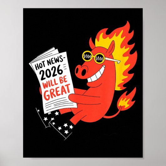 Poster Funny Year Of The Horse – Chinese Zodiac New Year (Devant)