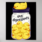 Poster Funny Yellow Duck Anti Depressant Jar Zoo Boys Gir (Devant)