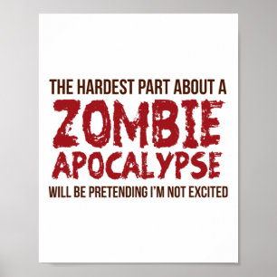 Poster Funny Zombie Chemise Cadeau Apocalypse Hommes Femm