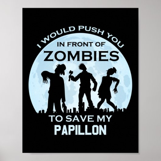 Poster Funny Zombie Halloween Pet Papillon (Devant)