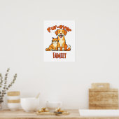 Poster Fur‑ever Family – Cute Cat & Dog (Cuisine)