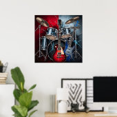 Poster Furie Électrique du Rock (Bureau à domicile)