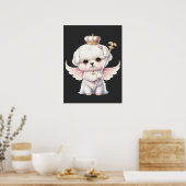 Poster Furry Joy : Angel Wing Maltese Chig Puppy Cadeau (Cuisine)