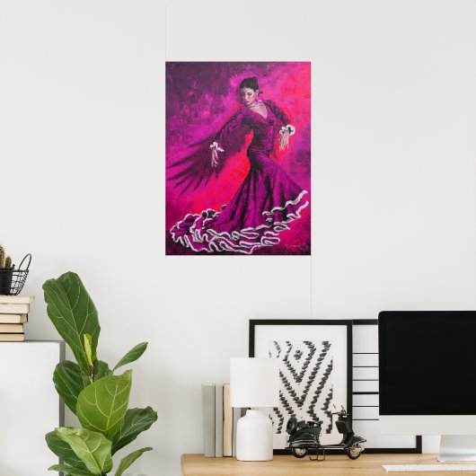 Poster Fuschia Phoenix (Bureau à domicile)