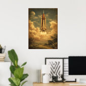 Poster Fusée de Cap Canaveral – Espace Rétro Milieu de Si (Bureau à domicile)