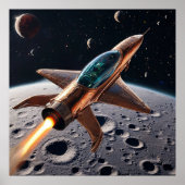 Poster fusée futuriste (Devant)