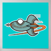 Poster fusée rétro (Devant)