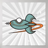 Poster fusée rétro (Devant)