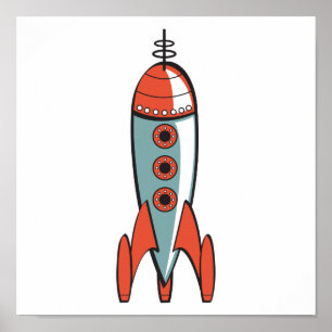 Poster fusée spatiale