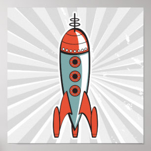 Poster fusée spatiale