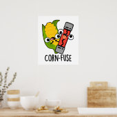 Poster Fusible de maïs amusant Confus Pun (Cuisine)