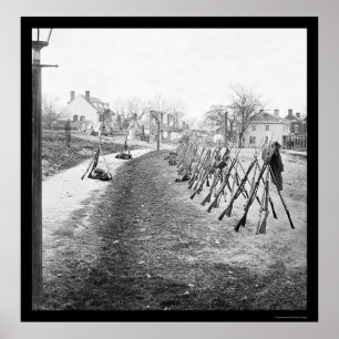 Poster Fusils fédéraux empilés à Pétersbourg, VA 1865