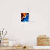 Poster Fusion Abstraite de Feu et d'Eau (Cuisine)