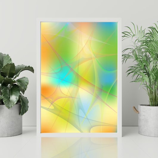Poster Fusion Abstraite Futuriste de Vert Néon, de Sarcel