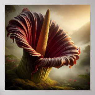 Poster Fusion Abstraite Surréaliste de Titan Arum et Jung