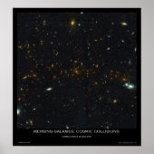 Poster Fusion de galaxies, Collisions cosmiques (Devant)