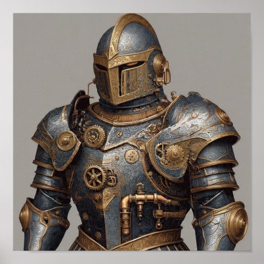 Poster Fusion des époques : détail d'armure de chevalier  (Devant)