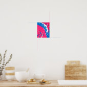 Poster Fusion dynamique de vagues roses, bleues et blanch (Cuisine)
