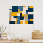 Poster Fusion géométrique vive - Art Abstrait Gras (Cuisine)