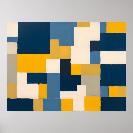 Poster Fusion géométrique vive - Art Abstrait Gras (Devant)