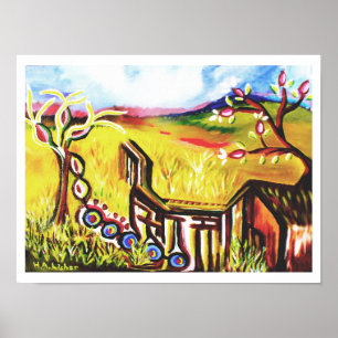 Poster Futur été à la campagne art