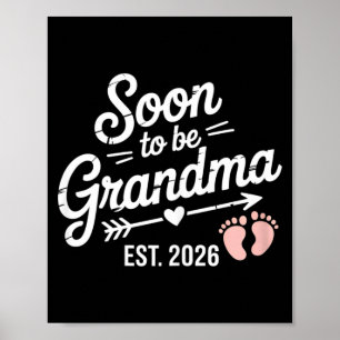 Poster Futur Grand-mère Annonce de Grossesse 2026