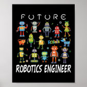 Poster Futur ingénieur en robotique Technicien Drôle Vint (Devant)