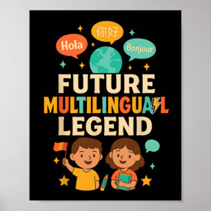 Poster Futur Légende multilingue Apprentissage des langue