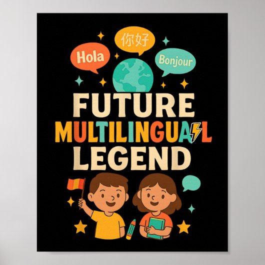Poster Futur Légende multilingue Apprentissage des langue (Devant)