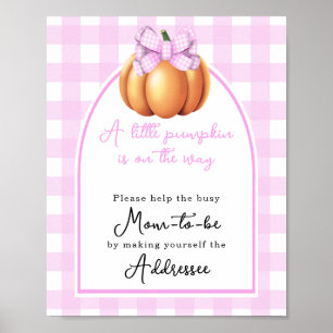 Poster Futur maman, cérémonie bébé, arc de citrouille ave