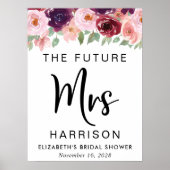 Poster Futur Mme Bourgogne Fête de Fiançailles Fleurs (Devant)